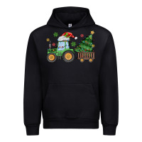 Black christmas tractor Urban Hoodie - MaliasSmallBusiness