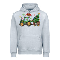 Heather Grey christmas tractor Urban Hoodie - MaliasSmallBusiness