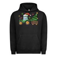Pigment Black christmas tractor Urban Hoodie - MaliasSmallBusiness