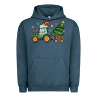 Pigment Midnight Navy christmas tractor Urban Hoodie - MaliasSmallBusiness