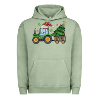 Pigment Oil Green christmas tractor Urban Hoodie - MaliasSmallBusiness