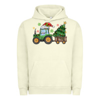 Pigment Pistachio christmas tractor Urban Hoodie - MaliasSmallBusiness