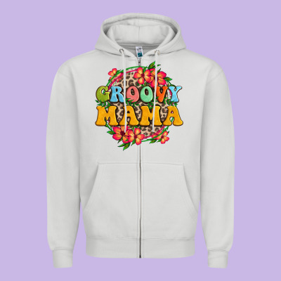 Groovy Mama Zipper Hoodie Designed By Zillion Design Studio