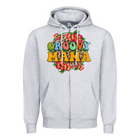 Heather Grey groovy mama Zipper Hoodie - Zillion Design Studio