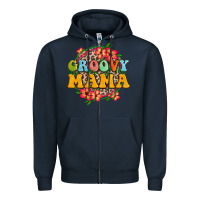 Navy groovy mama Zipper Hoodie - Zillion Design Studio