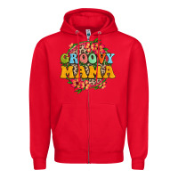 Red groovy mama Zipper Hoodie - Zillion Design Studio
