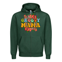 Sports Green groovy mama Zipper Hoodie - Zillion Design Studio