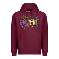 Burgundy welcome to our home Premium Hoodie - MaliasSmallBusiness