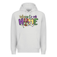 Dove Grey welcome to our home Premium Hoodie - MaliasSmallBusiness