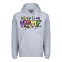 Heather Grey welcome to our home Premium Hoodie - MaliasSmallBusiness