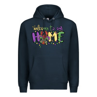 Navy welcome to our home Premium Hoodie - MaliasSmallBusiness