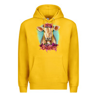 Lemon Floral Cow Premium Hoodie - RanaPortraitStore