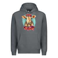 Rock Floral Cow Premium Hoodie - RanaPortraitStore