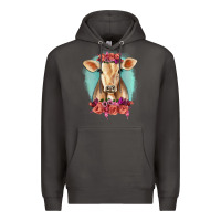 Smoke Floral Cow Premium Hoodie - RanaPortraitStore