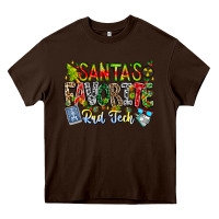 Chocolate Brown Santa's Favorite Rad Tech Heavy Core Tee - CowhideDigitalArt