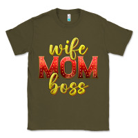 Army Green wife mom boss Classic Tee - texasbilliewilder