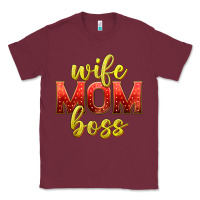 Burgundy wife mom boss Classic Tee - texasbilliewilder