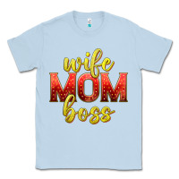 Dusty Blue wife mom boss Classic Tee - texasbilliewilder