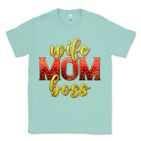 Seafoam wife mom boss Classic Tee - texasbilliewilder