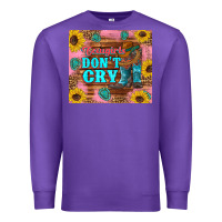 Purple cowgirls don't crty boots hat sunflowers tumbler Premium Sweatshirt - Artiststas
