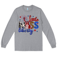 Heather Grey little miss liberty billie wilder Long Sleeve Tee - texasbilliewilder