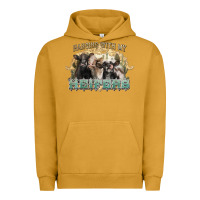 Pigment Peanut Butter hanging with my heifers Urban Hoodie - NancyCooperArtShop