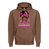 Chestnut afro messy bun breast cancer warrior Zipper Hoodie - texasbilliewilder