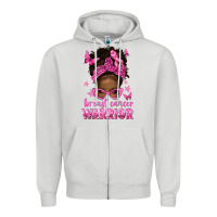 Dove Grey afro messy bun breast cancer warrior Zipper Hoodie - texasbilliewilder
