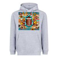 Heather Grey football cowhide sunflower Heavyweight Hoodie - JahusDesignShop