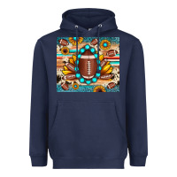Navy football cowhide sunflower Heavyweight Hoodie - JahusDesignShop