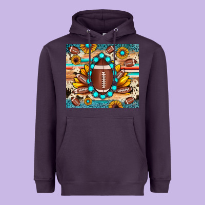 Football Cowhide Sunflower Heavyweight Hoodie Designed By Jahusdesignshop