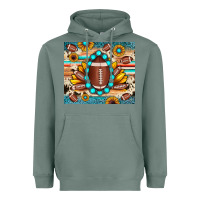 Sage football cowhide sunflower Heavyweight Hoodie - JahusDesignShop