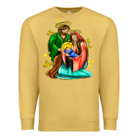 Antique Gold oh holy night  with cross ado Premium Sweatshirt - AdoDesignShop