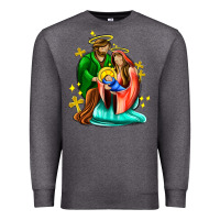 Charcoal Heather oh holy night  with cross ado Premium Sweatshirt - AdoDesignShop