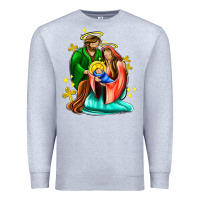 Heather Grey oh holy night  with cross ado Premium Sweatshirt - AdoDesignShop