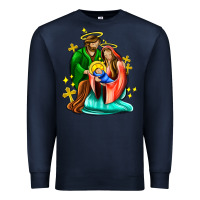 Navy oh holy night  with cross ado Premium Sweatshirt - AdoDesignShop