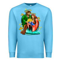 Ocean Blue oh holy night  with cross ado Premium Sweatshirt - AdoDesignShop