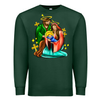 Sports Green oh holy night  with cross ado Premium Sweatshirt - AdoDesignShop