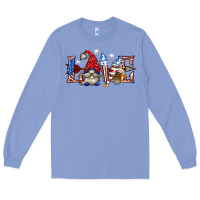 Colony Blue love 4th july with gnome billie wilder Long Sleeve Tee - texasbilliewilder