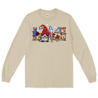 Mushroom love 4th july with gnome billie wilder Long Sleeve Tee - texasbilliewilder