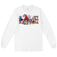 White love 4th july with gnome billie wilder Long Sleeve Tee - texasbilliewilder