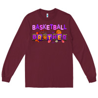Burgundy basketball brother Long Sleeve Tee - AdoDesignShop