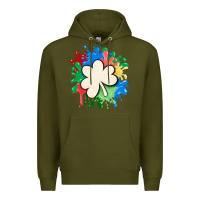 Army Green st patricks day shamrock autism Premium Hoodie - MaliasSmallBusiness
