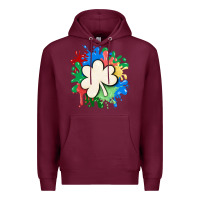 Burgundy st patricks day shamrock autism Premium Hoodie - MaliasSmallBusiness