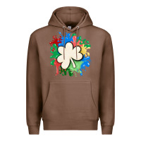 Chestnut st patricks day shamrock autism Premium Hoodie - MaliasSmallBusiness