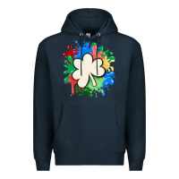 Navy st patricks day shamrock autism Premium Hoodie - MaliasSmallBusiness
