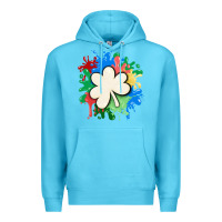 Ocean Blue st patricks day shamrock autism Premium Hoodie - MaliasSmallBusiness