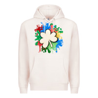 Pale Pink st patricks day shamrock autism Premium Hoodie - MaliasSmallBusiness