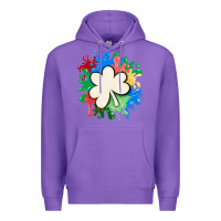 Purple st patricks day shamrock autism Premium Hoodie - MaliasSmallBusiness
