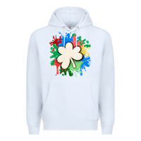 White st patricks day shamrock autism Premium Hoodie - MaliasSmallBusiness
